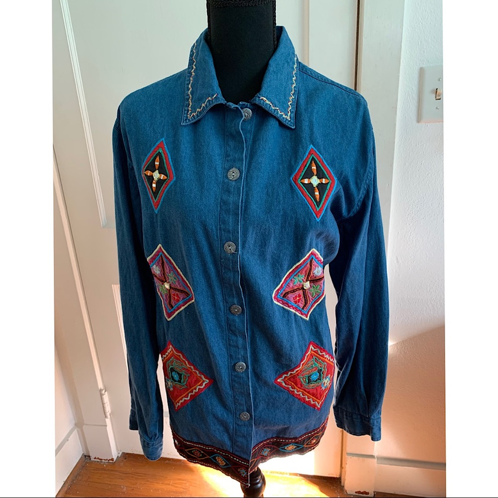 Haband Embroidered Denim Shirt